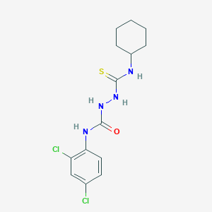 molecular formula C14H18Cl2N4OS B4661255 2-[(cyclohexylamino)carbonothioyl]-N-(2,4-dichlorophenyl)hydrazinecarboxamide 