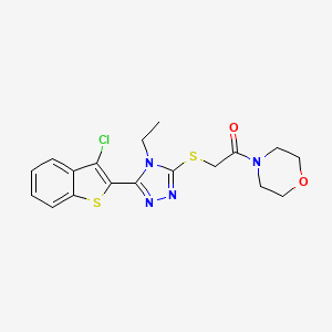 molecular formula C18H19ClN4O2S2 B4661269 4-({[5-(3-chloro-1-benzothien-2-yl)-4-ethyl-4H-1,2,4-triazol-3-yl]thio}acetyl)morpholine 