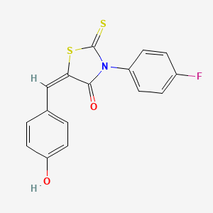 (5E)-3-(4-fluorophenyl)-5-[(4-hydroxyphenyl)methylidene]-2-sulfanylidene-1,3-thiazolidin-4-one