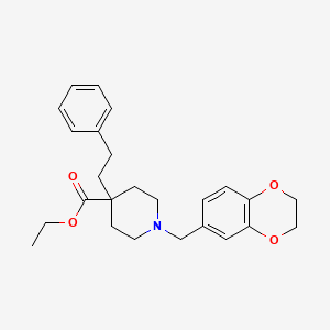 ethyl 1-(2,3-dihydro-1,4-benzodioxin-6-ylmethyl)-4-(2-phenylethyl)-4-piperidinecarboxylate