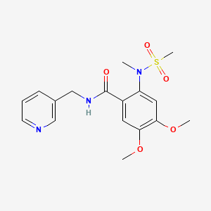 molecular formula C17H21N3O5S B4661281 4,5-DIMETHOXY-2-(N-METHYLMETHANESULFONAMIDO)-N-[(PYRIDIN-3-YL)METHYL]BENZAMIDE 