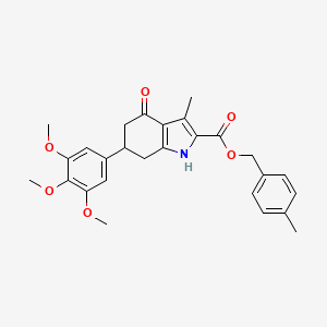 (4-METHYLPHENYL)METHYL 3-METHYL-4-OXO-6-(3,4,5-TRIMETHOXYPHENYL)-4,5,6,7-TETRAHYDRO-1H-INDOLE-2-CARBOXYLATE