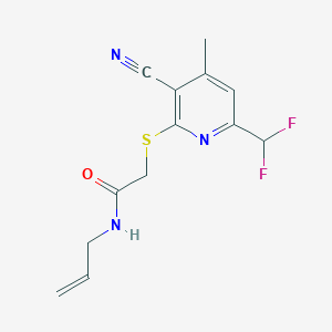 molecular formula C13H13F2N3OS B4661326 N-allyl-2-{[3-cyano-6-(difluoromethyl)-4-methyl-2-pyridinyl]thio}acetamide 