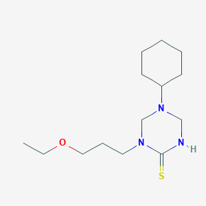 molecular formula C14H27N3OS B4661340 5-cyclohexyl-1-(3-ethoxypropyl)-1,3,5-triazinane-2-thione 