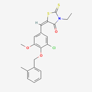 5-{3-chloro-5-methoxy-4-[(2-methylbenzyl)oxy]benzylidene}-3-ethyl-2-thioxo-1,3-thiazolidin-4-one