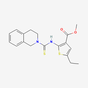 molecular formula C18H20N2O2S2 B4661354 methyl 2-[(3,4-dihydro-2(1H)-isoquinolinylcarbonothioyl)amino]-5-ethyl-3-thiophenecarboxylate 