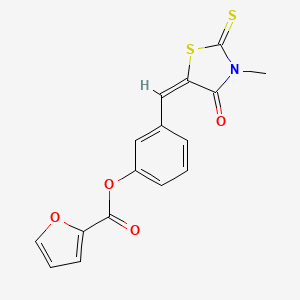 3-{[(5E)-3-METHYL-4-OXO-2-SULFANYLIDENE-1,3-THIAZOLIDIN-5-YLIDENE]METHYL}PHENYL FURAN-2-CARBOXYLATE