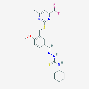 3-({[4-(difluoromethyl)-6-methyl-2-pyrimidinyl]thio}methyl)-4-methoxybenzaldehyde N-cyclohexylthiosemicarbazone