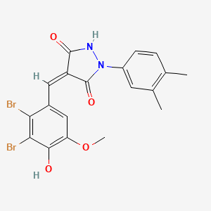 molecular formula C19H16Br2N2O4 B4661453 4-(2,3-dibromo-4-hydroxy-5-methoxybenzylidene)-1-(3,4-dimethylphenyl)-3,5-pyrazolidinedione 