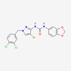 N-1,3-benzodioxol-5-yl-N'-[4-bromo-1-(3,4-dichlorobenzyl)-1H-pyrazol-3-yl]urea