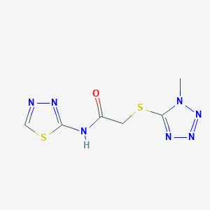 2-[(1-methyl-1H-tetrazol-5-yl)thio]-N-1,3,4-thiadiazol-2-ylacetamide