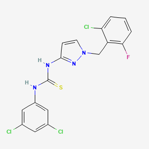 molecular formula C17H12Cl3FN4S B4661509 N-[1-(2-chloro-6-fluorobenzyl)-1H-pyrazol-3-yl]-N'-(3,5-dichlorophenyl)thiourea 