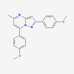 molecular formula C21H19N3O2 B4661524 2,7-bis(4-methoxyphenyl)-5-methylpyrazolo[1,5-a]pyrimidine 