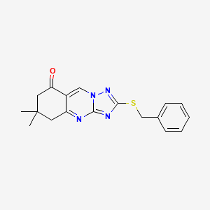 2-(benzylsulfanyl)-6,6-dimethyl-6,7-dihydro[1,2,4]triazolo[5,1-b]quinazolin-8(5H)-one