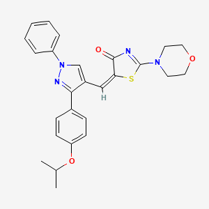 molecular formula C26H26N4O3S B4661572 5-{[3-(4-isopropoxyphenyl)-1-phenyl-1H-pyrazol-4-yl]methylene}-2-(4-morpholinyl)-1,3-thiazol-4(5H)-one 