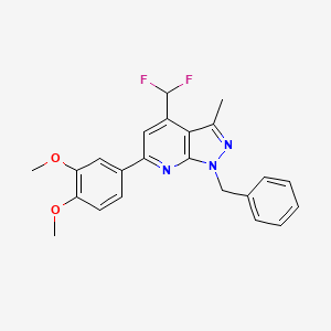 1-benzyl-4-(difluoromethyl)-6-(3,4-dimethoxyphenyl)-3-methyl-1H-pyrazolo[3,4-b]pyridine