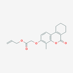 molecular formula C19H20O5 B4661592 PROP-2-EN-1-YL 2-({4-METHYL-6-OXO-6H,7H,8H,9H,10H-CYCLOHEXA[C]CHROMEN-3-YL}OXY)ACETATE 