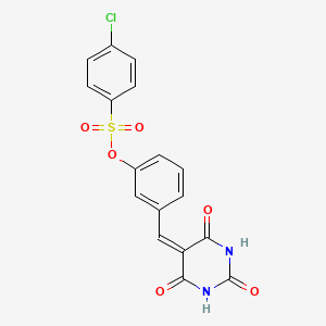 3-{[2,4,6-TRIOXOTETRAHYDRO-5(2H)-PYRIMIDINYLIDEN]METHYL}PHENYL 4-CHLORO-1-BENZENESULFONATE