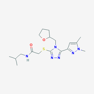 2-{[5-(1,5-dimethyl-1H-pyrazol-3-yl)-4-(tetrahydro-2-furanylmethyl)-4H-1,2,4-triazol-3-yl]thio}-N-isobutylacetamide