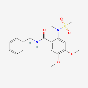 molecular formula C19H24N2O5S B4661704 4,5-dimethoxy-2-[methyl(methylsulfonyl)amino]-N-(1-phenylethyl)benzamide 