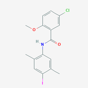 molecular formula C16H15ClINO2 B4661728 5-chloro-N-(4-iodo-2,5-dimethylphenyl)-2-methoxybenzamide 