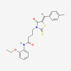 molecular formula C23H24N2O3S2 B4661743 N-(2-ethoxyphenyl)-4-[5-(4-methylbenzylidene)-4-oxo-2-thioxo-1,3-thiazolidin-3-yl]butanamide 