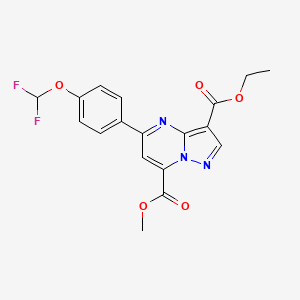 3-ethyl 7-methyl 5-[4-(difluoromethoxy)phenyl]pyrazolo[1,5-a]pyrimidine-3,7-dicarboxylate