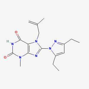 8-(3,5-diethyl-1H-pyrazol-1-yl)-3-methyl-7-(2-methyl-2-propen-1-yl)-3,7-dihydro-1H-purine-2,6-dione