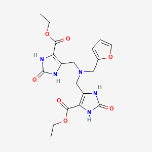 molecular formula C19H23N5O7 B4661784 diethyl 5,5'-{[(furan-2-ylmethyl)imino]dimethanediyl}bis(2-oxo-2,3-dihydro-1H-imidazole-4-carboxylate) 