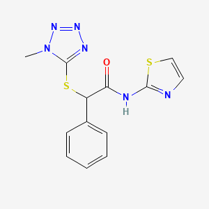 2-[(1-methyl-1H-tetrazol-5-yl)thio]-2-phenyl-N-1,3-thiazol-2-ylacetamide