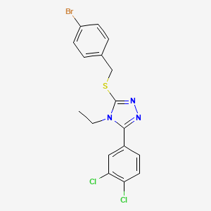 molecular formula C17H14BrCl2N3S B4661800 3-[(4-bromobenzyl)thio]-5-(3,4-dichlorophenyl)-4-ethyl-4H-1,2,4-triazole 