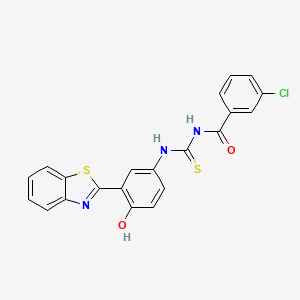 N-({[3-(1,3-benzothiazol-2-yl)-4-hydroxyphenyl]amino}carbonothioyl)-3-chlorobenzamide