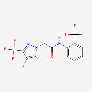 2-[4-bromo-5-methyl-3-(trifluoromethyl)-1H-pyrazol-1-yl]-N-[2-(trifluoromethyl)phenyl]acetamide