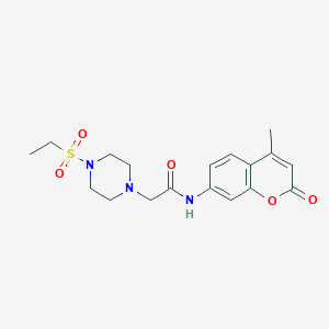 molecular formula C18H23N3O5S B4661831 2-[4-(ethylsulfonyl)-1-piperazinyl]-N-(4-methyl-2-oxo-2H-chromen-7-yl)acetamide 