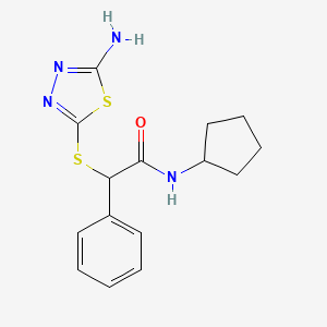 2-[(5-amino-1,3,4-thiadiazol-2-yl)thio]-N-cyclopentyl-2-phenylacetamide