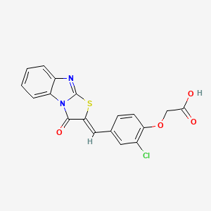 molecular formula C18H11ClN2O4S B4661891 {2-chloro-4-[(3-oxo[1,3]thiazolo[3,2-a]benzimidazol-2(3H)-ylidene)methyl]phenoxy}acetic acid 