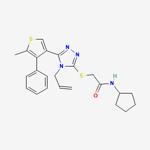 molecular formula C23H26N4OS2 B4661899 2-{[4-allyl-5-(5-methyl-4-phenyl-3-thienyl)-4H-1,2,4-triazol-3-yl]thio}-N-cyclopentylacetamide 