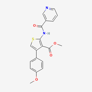 molecular formula C19H16N2O4S B4661924 methyl 4-(4-methoxyphenyl)-2-[(3-pyridinylcarbonyl)amino]-3-thiophenecarboxylate 