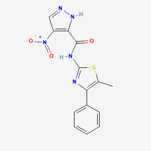 N-(5-methyl-4-phenyl-1,3-thiazol-2-yl)-4-nitro-1H-pyrazole-3-carboxamide