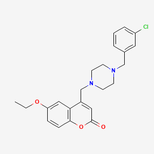 4-{[4-(3-chlorobenzyl)-1-piperazinyl]methyl}-6-ethoxy-2H-chromen-2-one