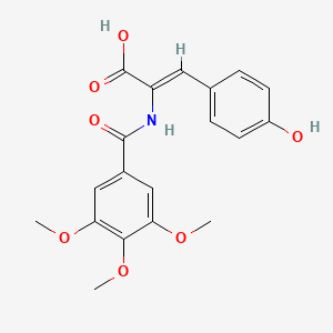 molecular formula C19H19NO7 B4661990 3-(4-hydroxyphenyl)-2-[(3,4,5-trimethoxybenzoyl)amino]acrylic acid 