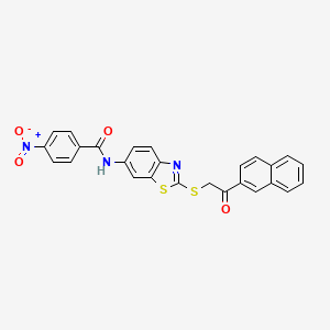 N-(2-{[2-(2-naphthyl)-2-oxoethyl]thio}-1,3-benzothiazol-6-yl)-4-nitrobenzamide