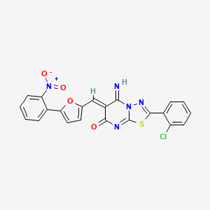 molecular formula C22H12ClN5O4S B4662017 2-(2-chlorophenyl)-5-imino-6-{[5-(2-nitrophenyl)-2-furyl]methylene}-5,6-dihydro-7H-[1,3,4]thiadiazolo[3,2-a]pyrimidin-7-one 