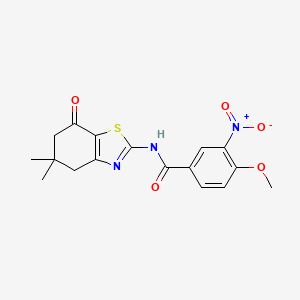 N-(5,5-dimethyl-7-oxo-4,5,6,7-tetrahydro-1,3-benzothiazol-2-yl)-4-methoxy-3-nitrobenzamide