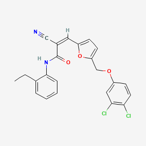 molecular formula C23H18Cl2N2O3 B4662031 2-cyano-3-{5-[(3,4-dichlorophenoxy)methyl]-2-furyl}-N-(2-ethylphenyl)acrylamide 