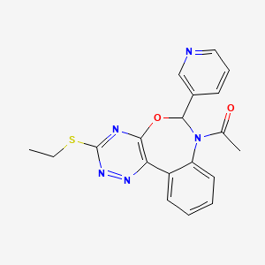 molecular formula C19H17N5O2S B4662037 7-acetyl-3-(ethylthio)-6-(3-pyridinyl)-6,7-dihydro[1,2,4]triazino[5,6-d][3,1]benzoxazepine 