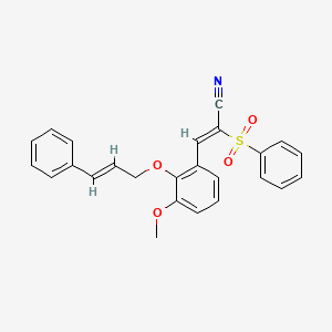 3-{3-methoxy-2-[(3-phenyl-2-propen-1-yl)oxy]phenyl}-2-(phenylsulfonyl)acrylonitrile