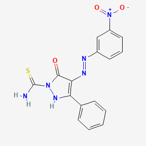 4-[(3-nitrophenyl)hydrazono]-5-oxo-3-phenyl-4,5-dihydro-1H-pyrazole-1-carbothioamide