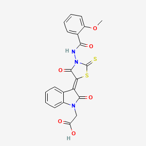 (3-{3-[(2-methoxybenzoyl)amino]-4-oxo-2-thioxo-1,3-thiazolidin-5-ylidene}-2-oxo-2,3-dihydro-1H-indol-1-yl)acetic acid