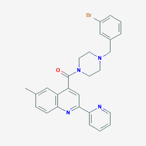 4-{[4-(3-bromobenzyl)-1-piperazinyl]carbonyl}-6-methyl-2-(2-pyridinyl)quinoline